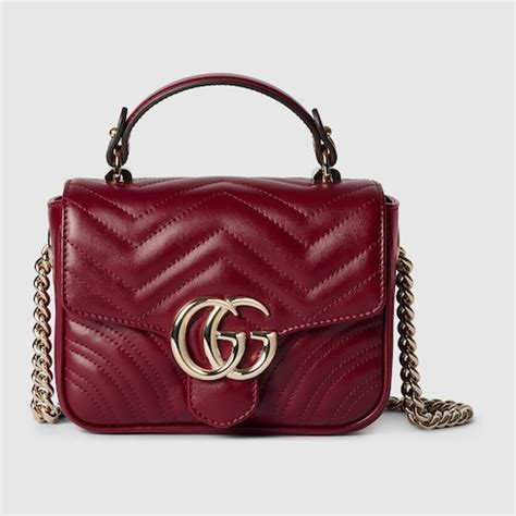 Kleine Gucci Blondie Henkeltasche in Leder in Rosso Ancora Rot 